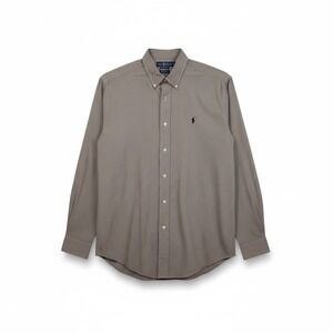 Ralph Lauren Blake Men's Button Down Shirt Long Sleeve Brown Plaid Cotton Size M